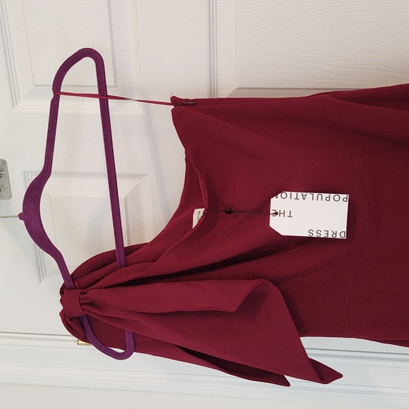 *SALE* NWT Dress The Population Burgundy Tiffany Dress Size L - Picture 3 of 11